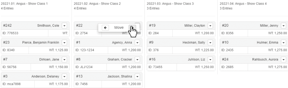 FairEntry class breaks tool for splitting and moving entries between classes
